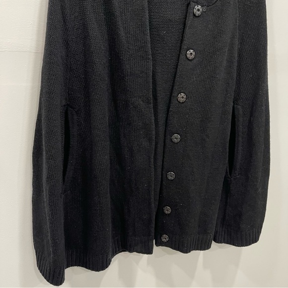 Remain Extrasoft Wool Snap Button Front Knit Ponco Sweater Hooded Black M - Picture 5 of 8